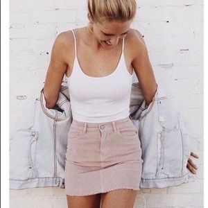 Brandy Melville light pink corduroy skirt